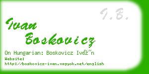 ivan boskovicz business card